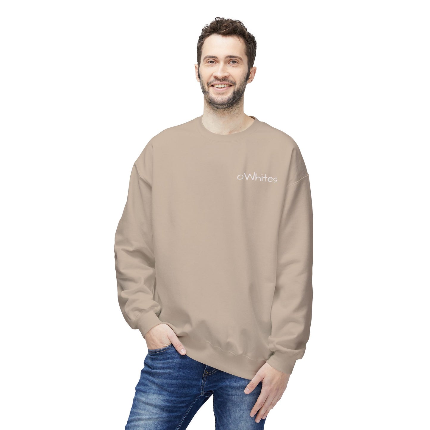 oWhites – Mittelschweres Softstyle-Fleece-Sweatshirt mit Rundhalsausschnitt