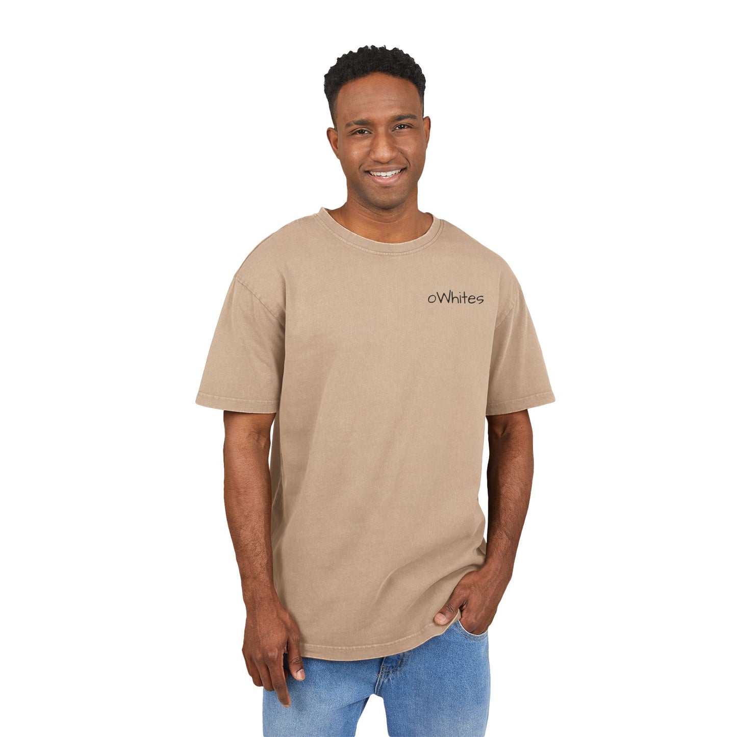 oWhites Men's Acid Washed Heavy Oversize Tee