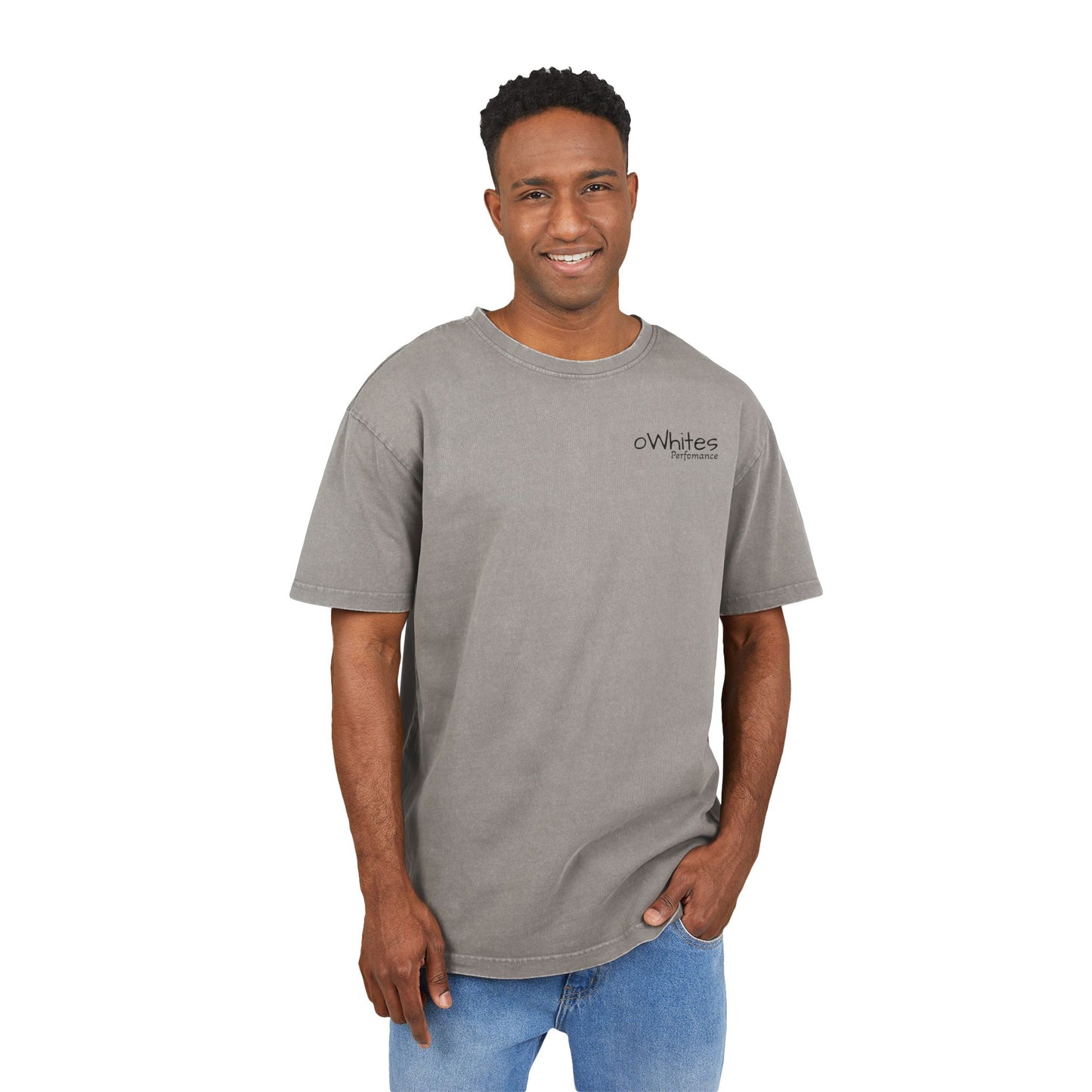 oWhites Performance Men's Acid Washed Heavy Oversize Tee