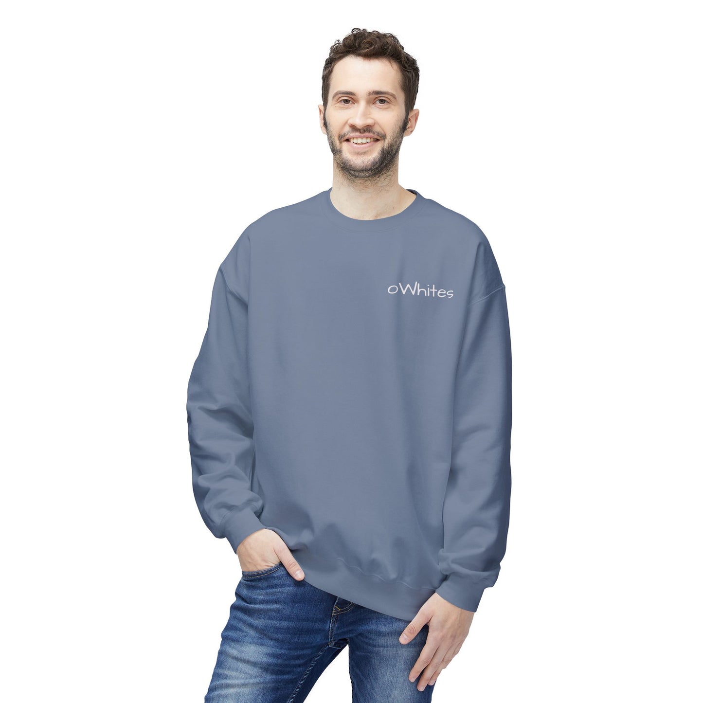 oWhites – Mittelschweres Softstyle-Fleece-Sweatshirt mit Rundhalsausschnitt