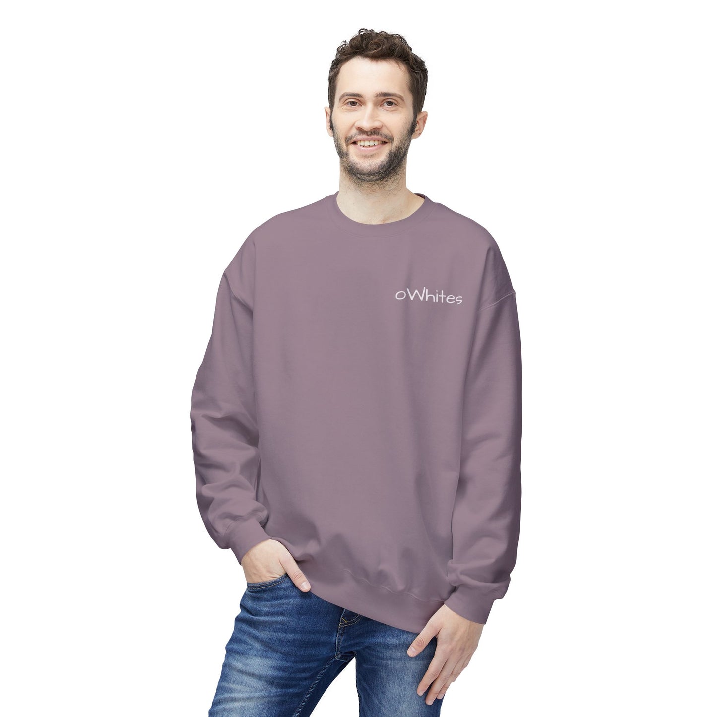 oWhites – Mittelschweres Softstyle-Fleece-Sweatshirt mit Rundhalsausschnitt